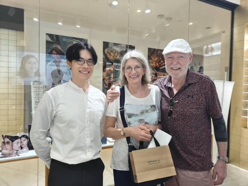 Happy tourist customer at Optical X Bangkok